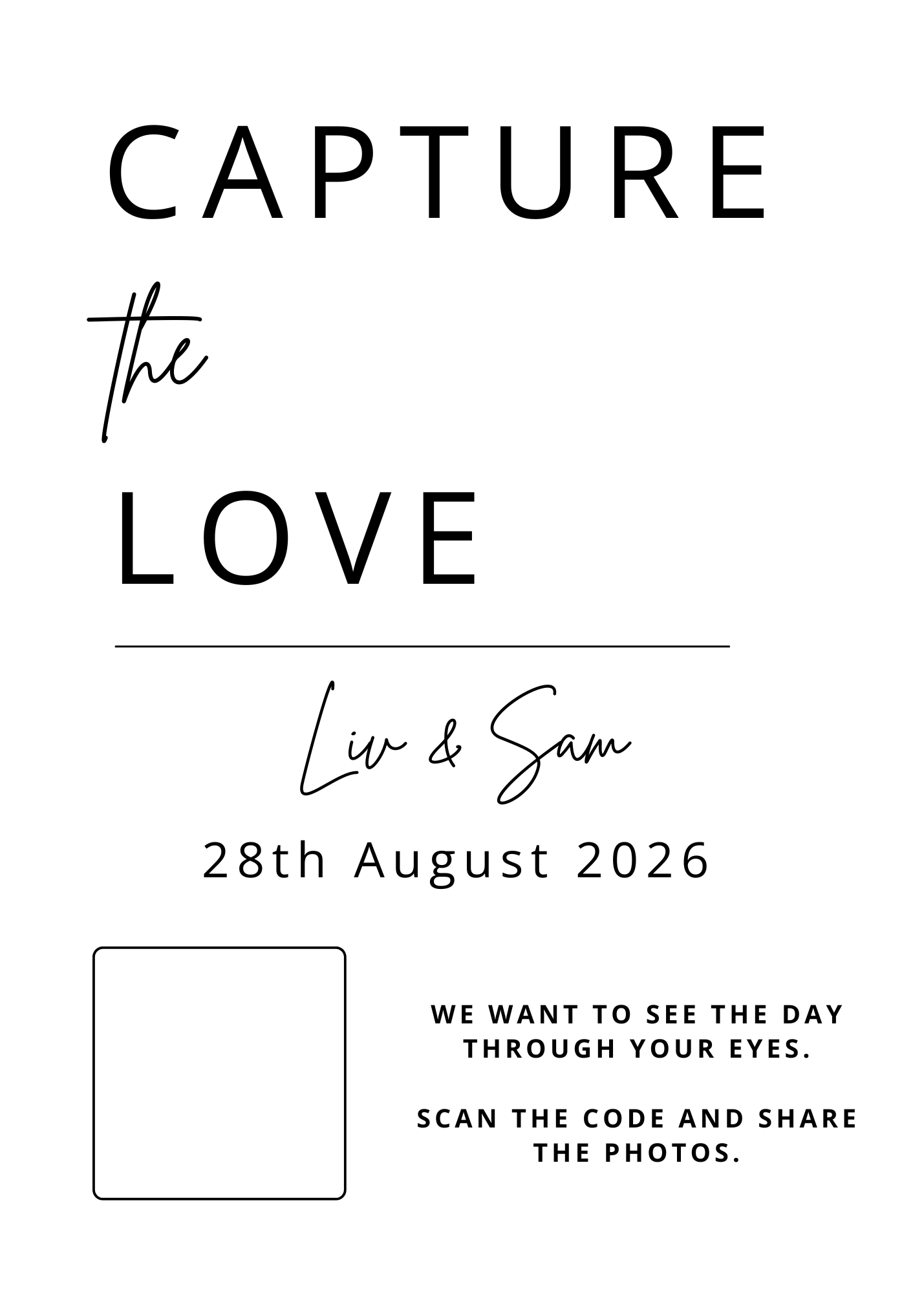 Wedding guest photos QR sign template 2