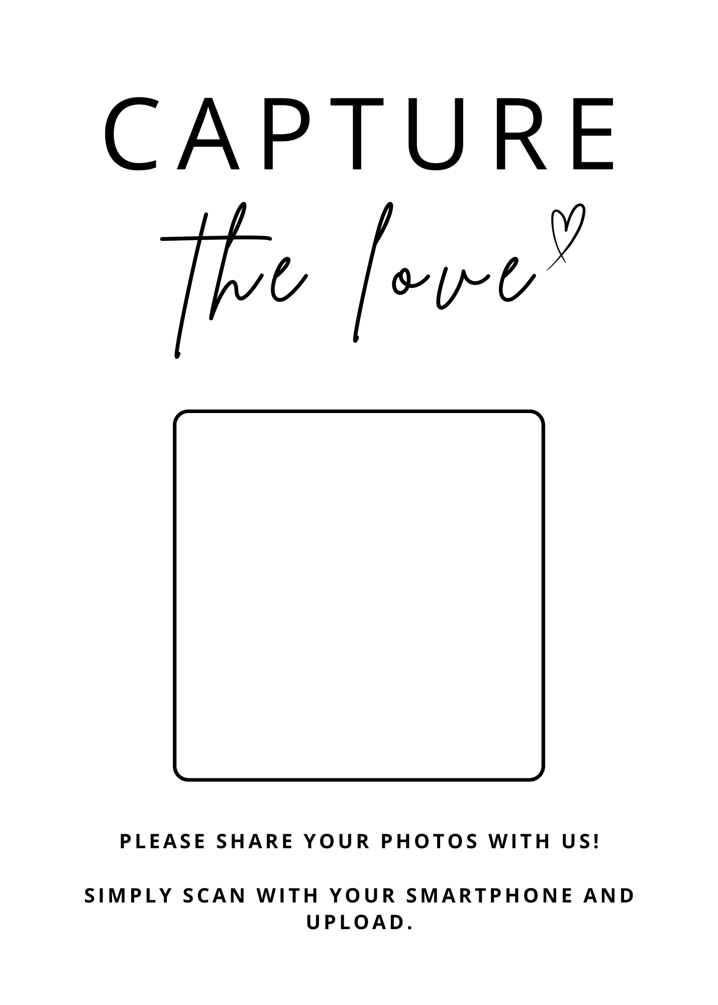 Wedding guest photos QR sign template 3