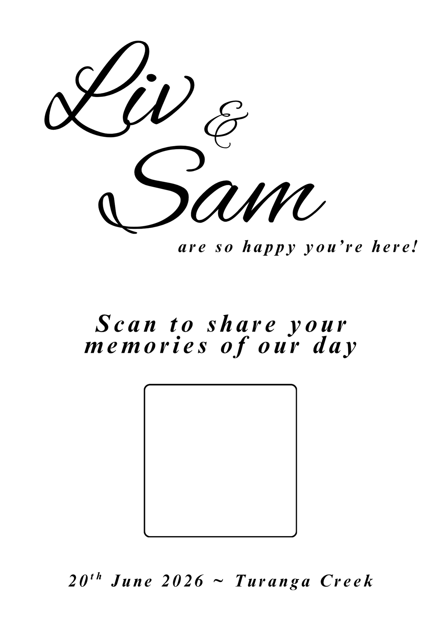 Wedding guest photos QR sign template