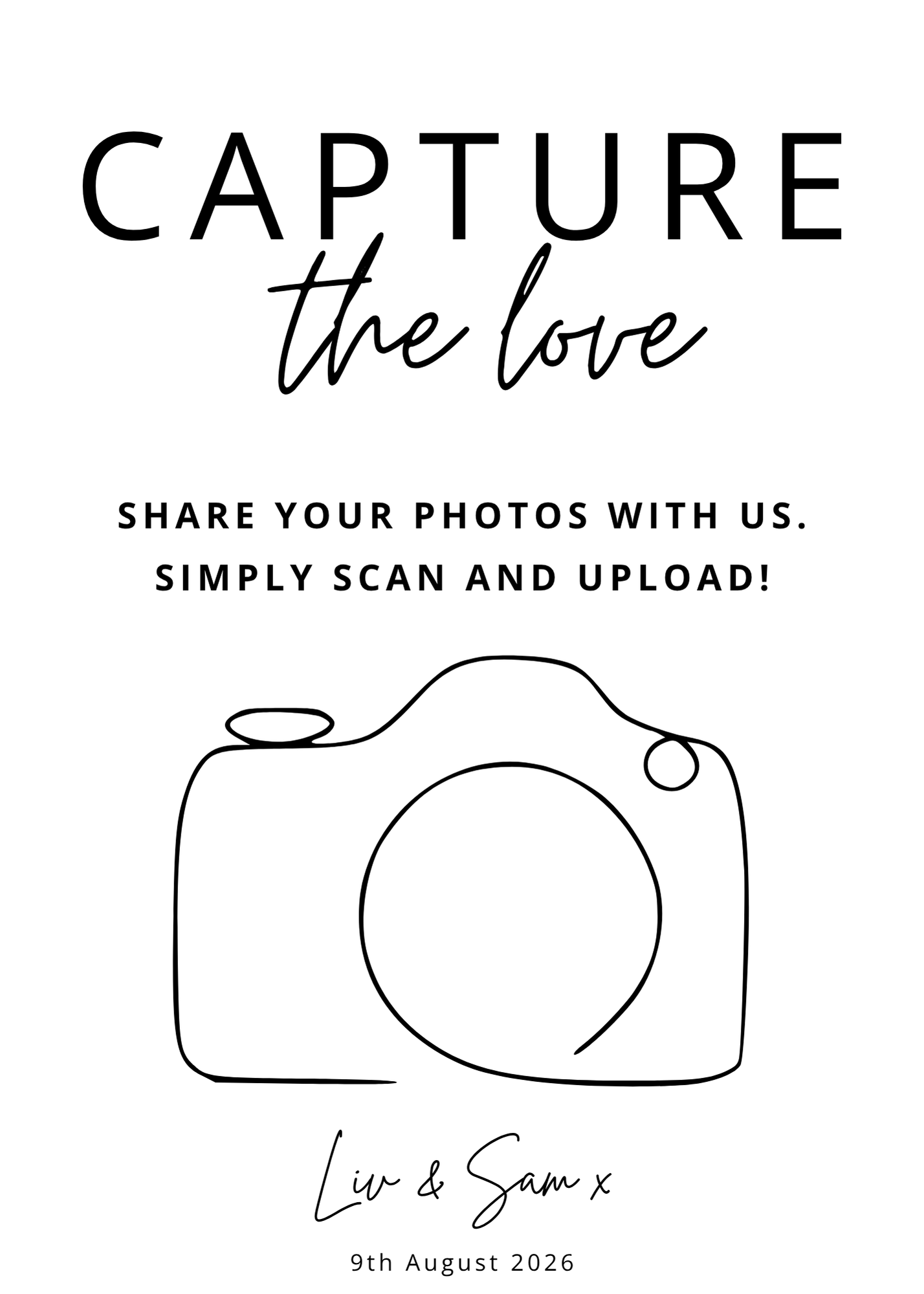 Wedding guest photos QR sign template