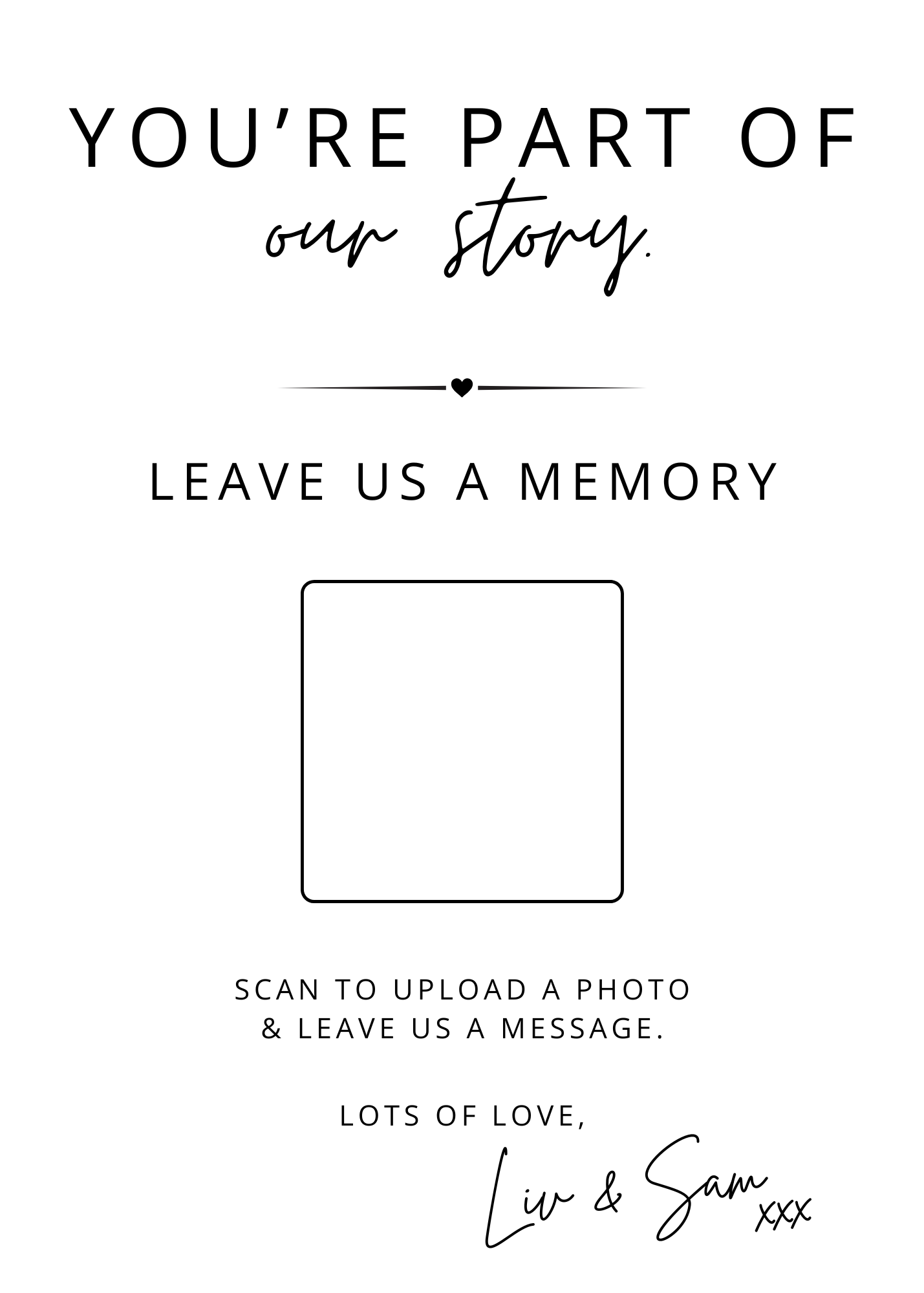 You're part of our story digital guest book sign template